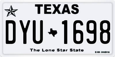 TX license plate DYU1698