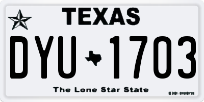 TX license plate DYU1703