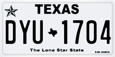 TX license plate DYU1704