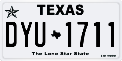 TX license plate DYU1711