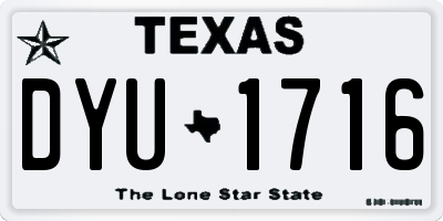 TX license plate DYU1716