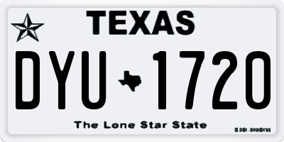 TX license plate DYU1720