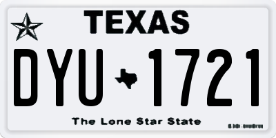 TX license plate DYU1721
