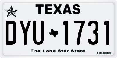 TX license plate DYU1731