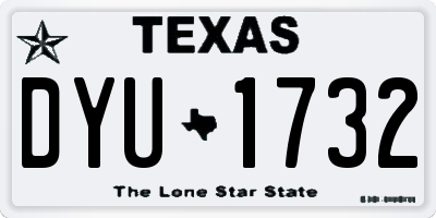 TX license plate DYU1732