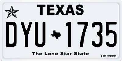 TX license plate DYU1735