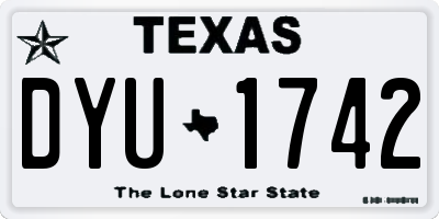 TX license plate DYU1742