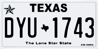 TX license plate DYU1743