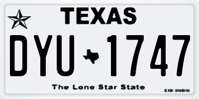 TX license plate DYU1747