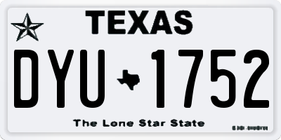 TX license plate DYU1752