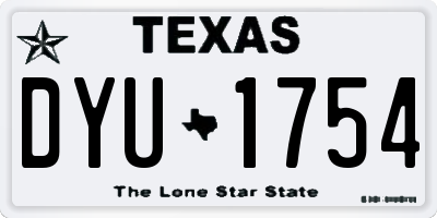 TX license plate DYU1754