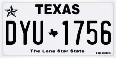TX license plate DYU1756
