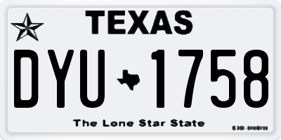 TX license plate DYU1758