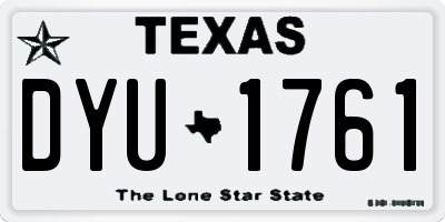 TX license plate DYU1761