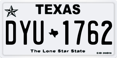 TX license plate DYU1762