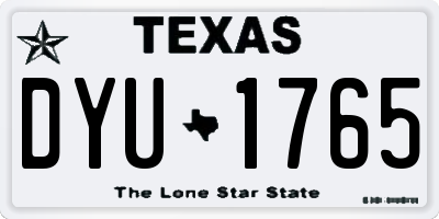 TX license plate DYU1765