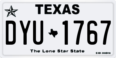 TX license plate DYU1767