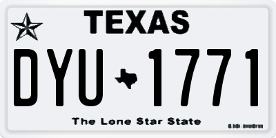 TX license plate DYU1771