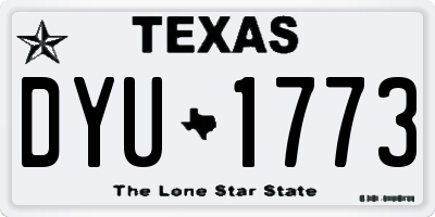 TX license plate DYU1773