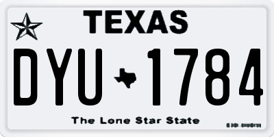 TX license plate DYU1784