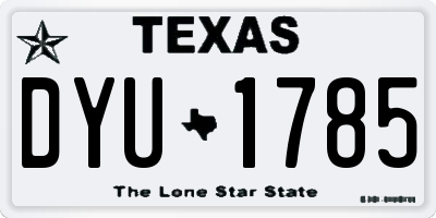 TX license plate DYU1785