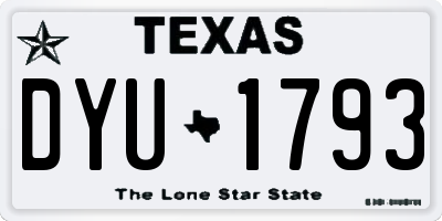 TX license plate DYU1793