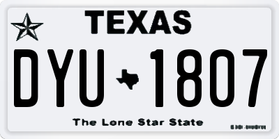 TX license plate DYU1807