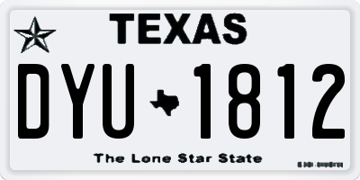 TX license plate DYU1812
