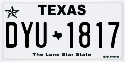 TX license plate DYU1817