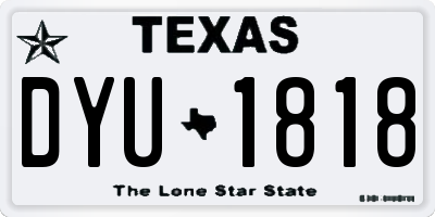 TX license plate DYU1818