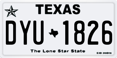 TX license plate DYU1826