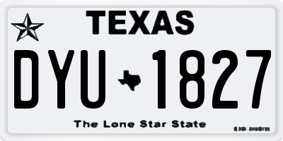 TX license plate DYU1827