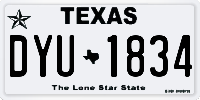TX license plate DYU1834