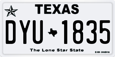 TX license plate DYU1835