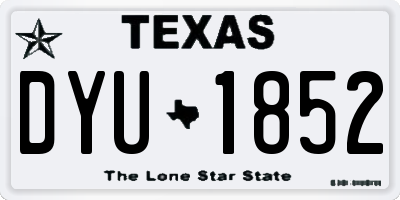 TX license plate DYU1852