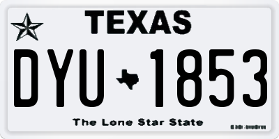 TX license plate DYU1853
