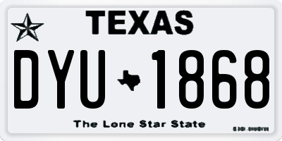 TX license plate DYU1868