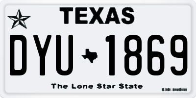 TX license plate DYU1869