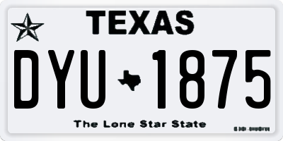 TX license plate DYU1875