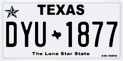 TX license plate DYU1877