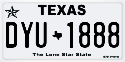 TX license plate DYU1888