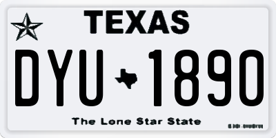 TX license plate DYU1890