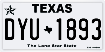 TX license plate DYU1893