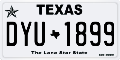 TX license plate DYU1899