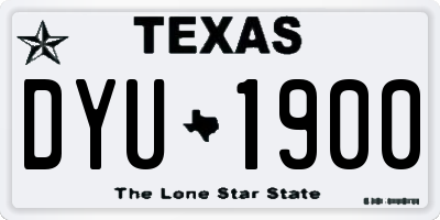 TX license plate DYU1900