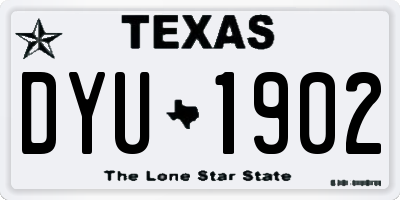 TX license plate DYU1902