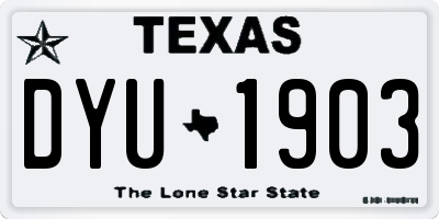 TX license plate DYU1903