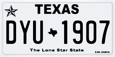 TX license plate DYU1907