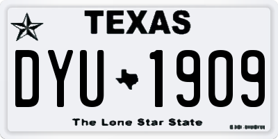 TX license plate DYU1909
