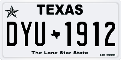 TX license plate DYU1912